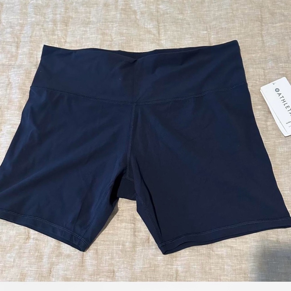 Athleta Dark Navy High-Waist Bike Shorts
